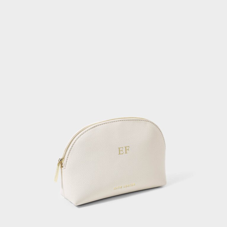 Secret Message Wash Bag 'Start Every Day With A Smile' in Off White
