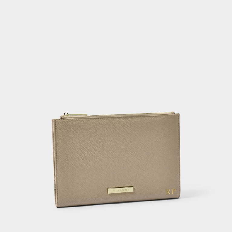 Travel Document Holder In Taupe