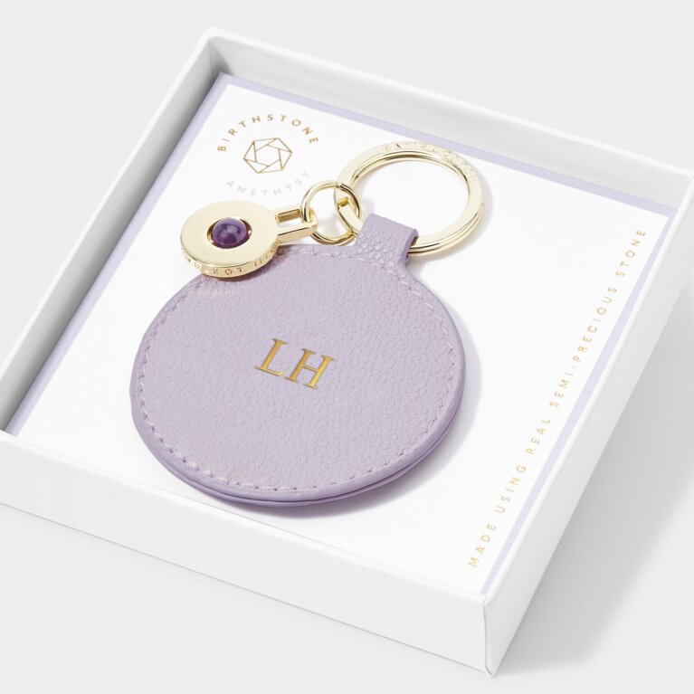 Birthstone Keychain 'February' in Light Lilac