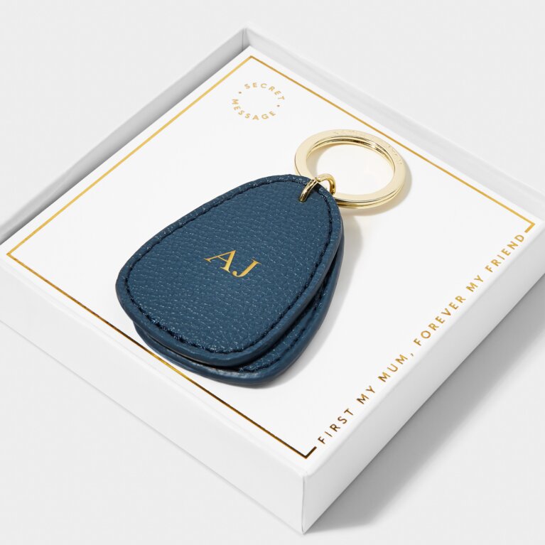 Beautifully Boxed Keyring 'First My Mum Forever My Friend' in Light Navy