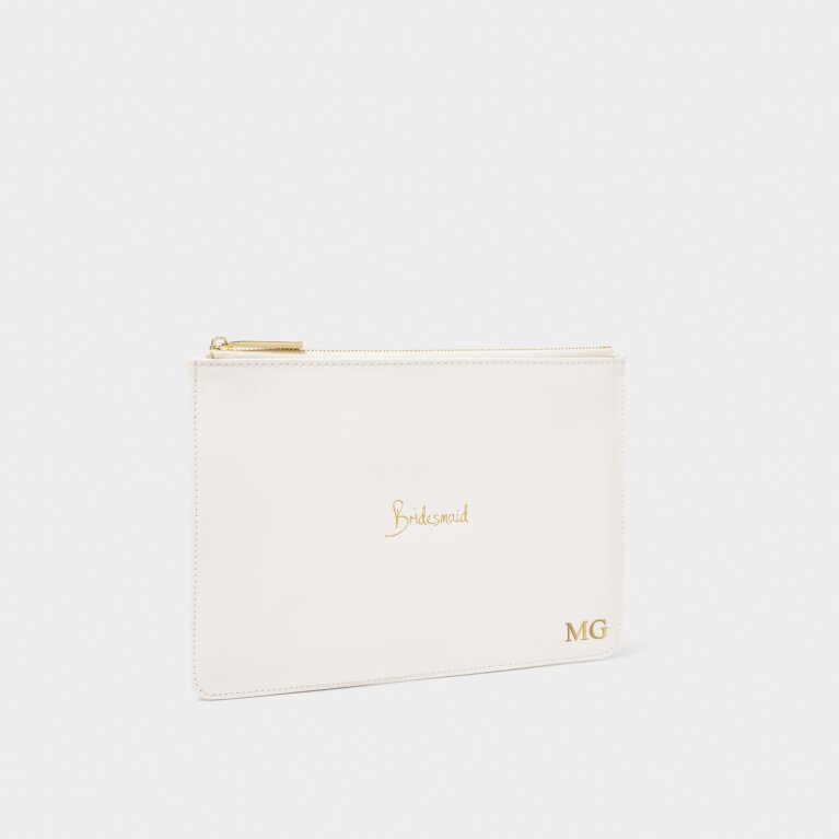 Bridal Perfect Pouch 'Bridesmaid' in White