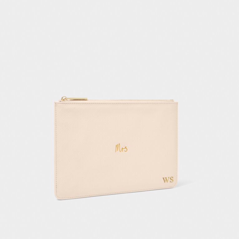 Bridal Perfect Pouch 'Mrs' in White
