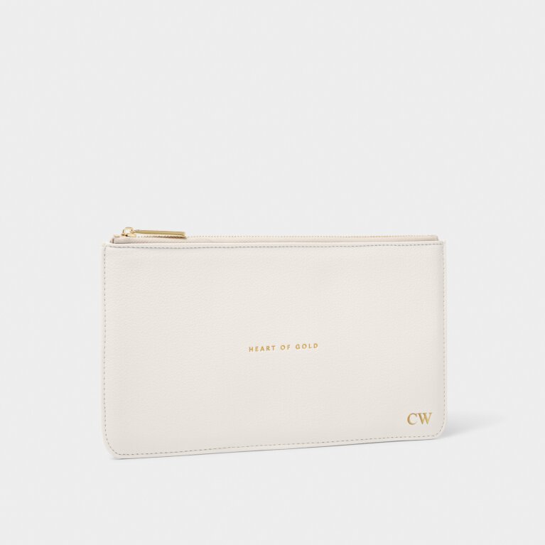 Slim Perfect Pouch 'Heart Of Gold' in Off White