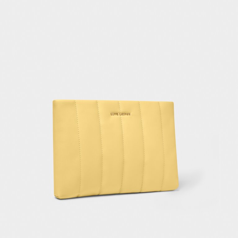Kendra Quilted Clutch in Yellow