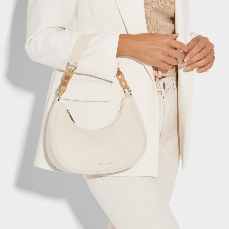 Sasha Small Shoulder Bag in Off White
