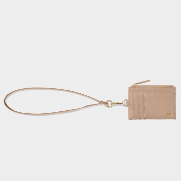 Ashley Card Holder With Strap In Soft Tan
