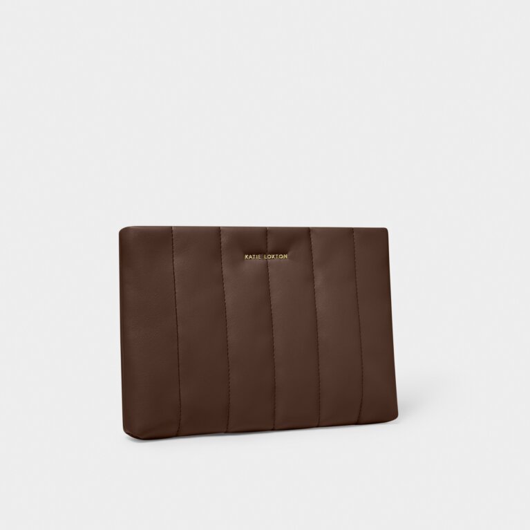 Kendra Quilted Clutch in Dark Chocolate