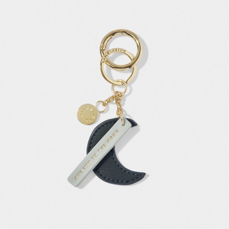 Chain Keyring 'Love You To The Moon' in Graphite