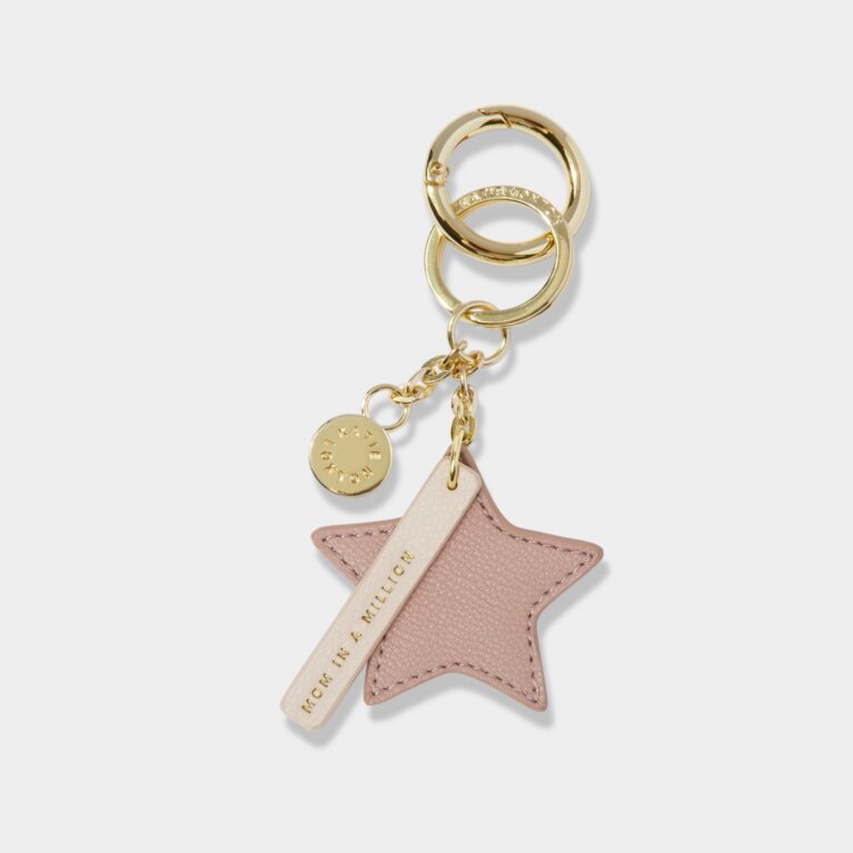 Chain Keychain 'Mom In A Million' in Dusty Pink