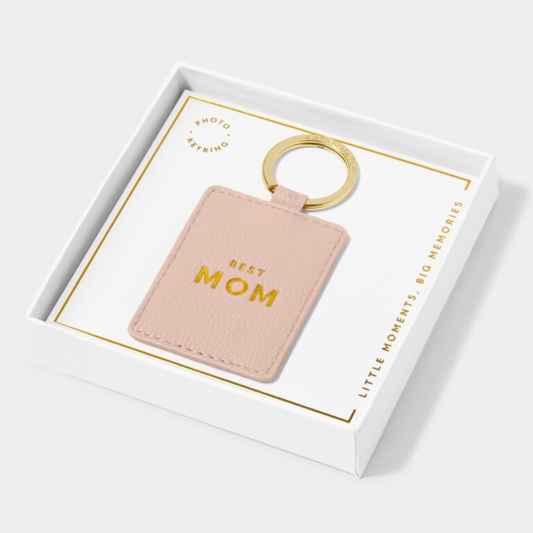 Beautifully Boxed Photo Keychain 'Best Mom' in Dusty Pink