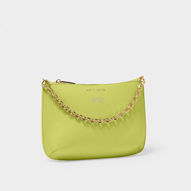 Astrid Chain Clutch in Lime Green