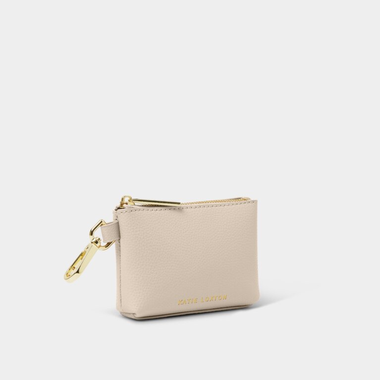 Evie Clip-On Coin Purse in Light Taupe