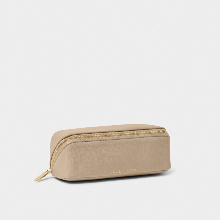 Small Make-Up And Wash Bag in Light Taupe