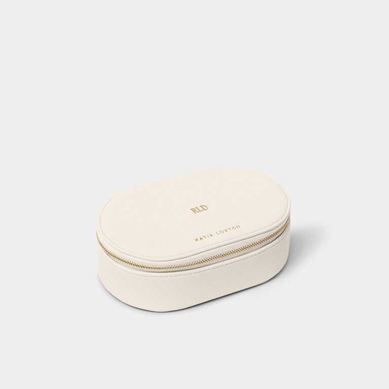 Oval Jewellery Box in Off White