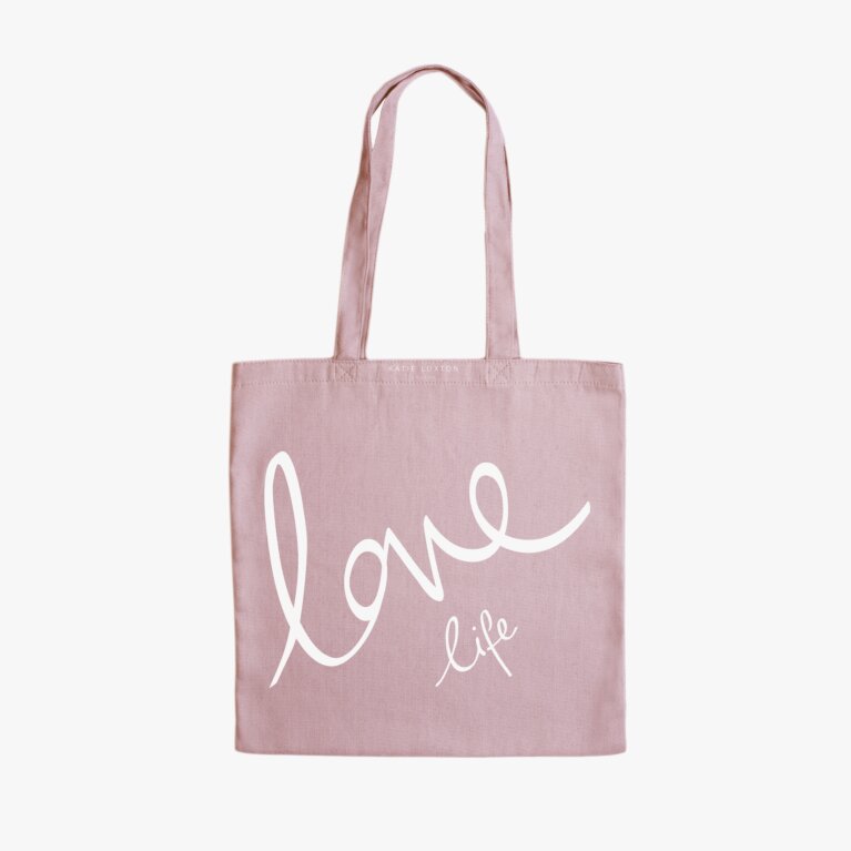 Canvas Bag Love Life In Pink