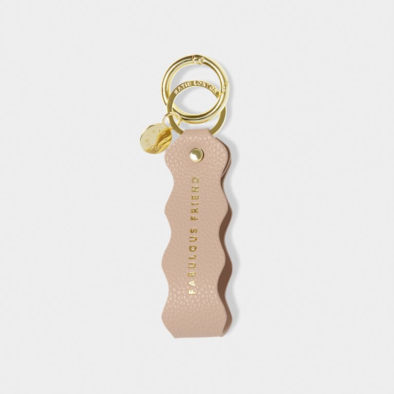 Sentiment Wave Keyring 'Fabulous Friend' in Nude Pink