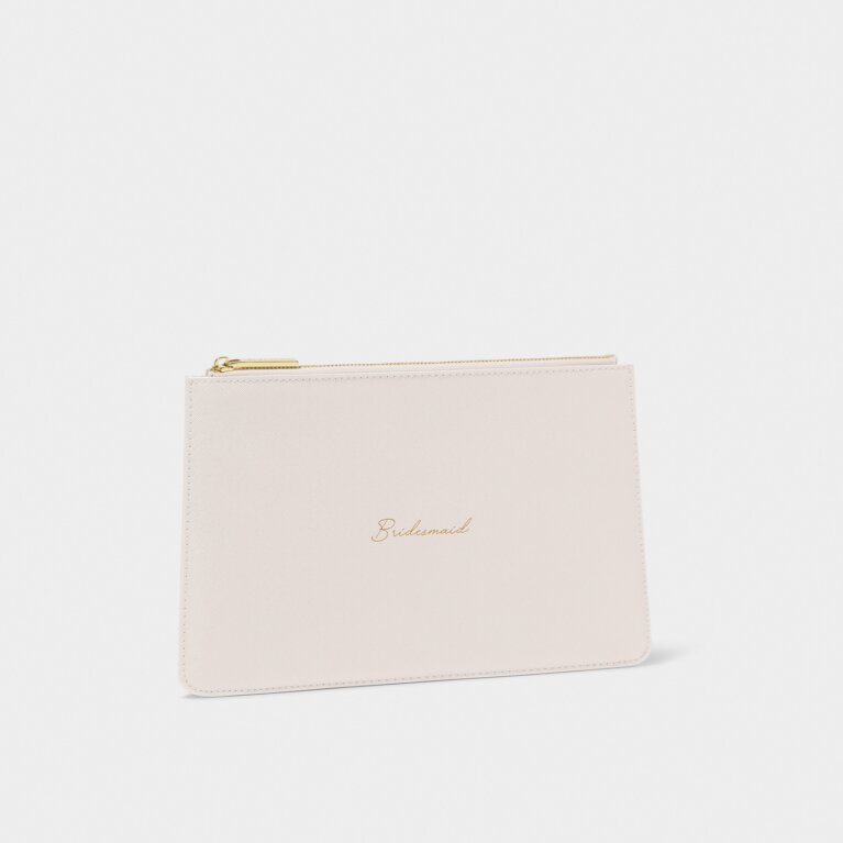 Bridal Sentiment Pouch 'Bridesmaid' in Pearlescent White