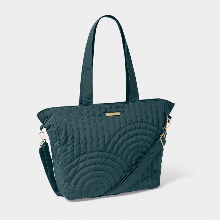 Quilted Tote Bag in Dusty Navy