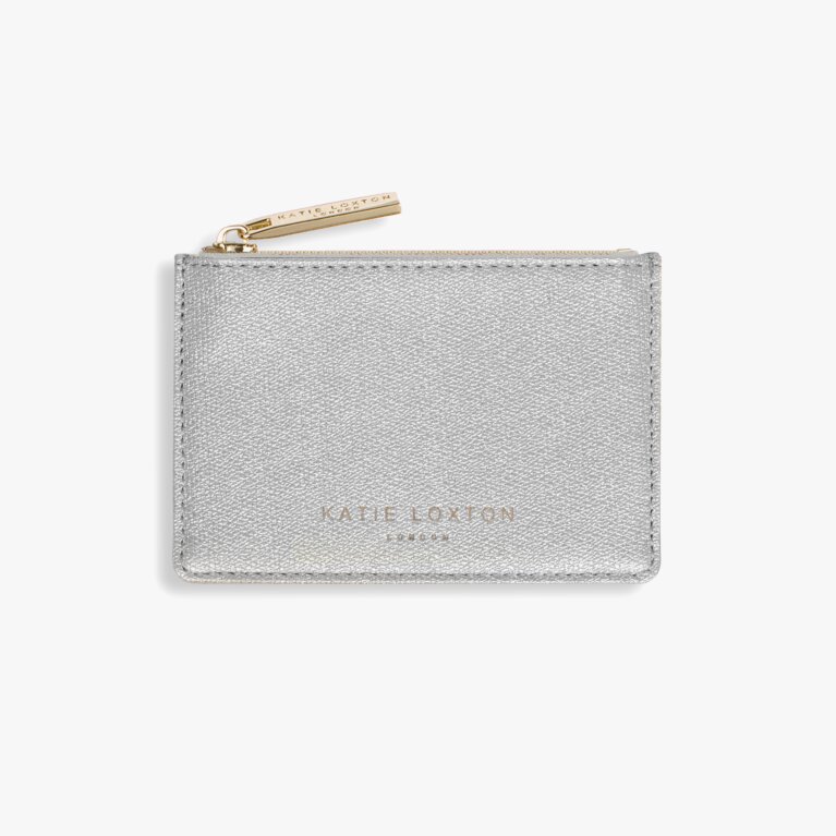 Alexa Shimmer Card Holder In Silver