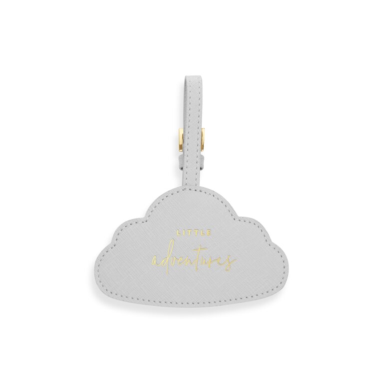 Baby Luggage Tag 'Little Adventures' In Pale Gray