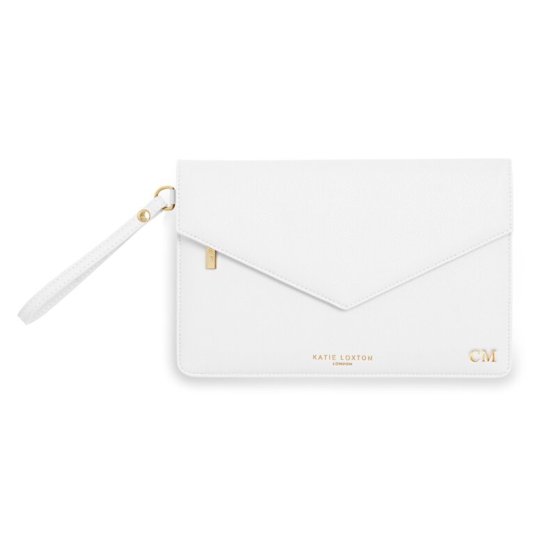 Esme Envelope Clutch Bag | White