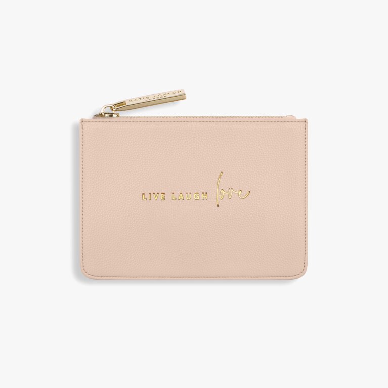 Stylish Structured Coin Purse Live Laugh Love Nude Pink