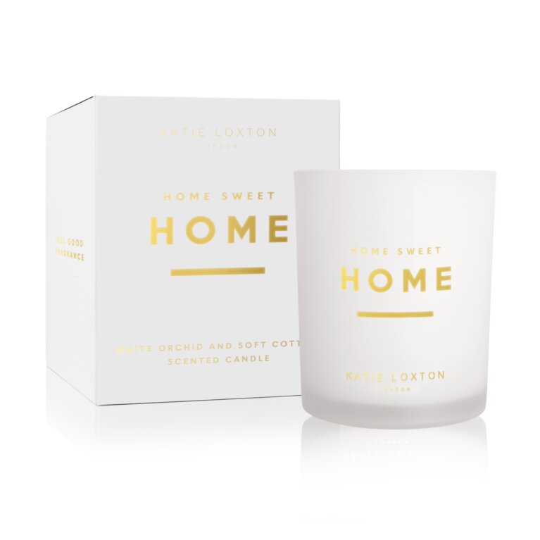 Sentiment Candle Home Sweet Home White Orchid And Soft Cotton