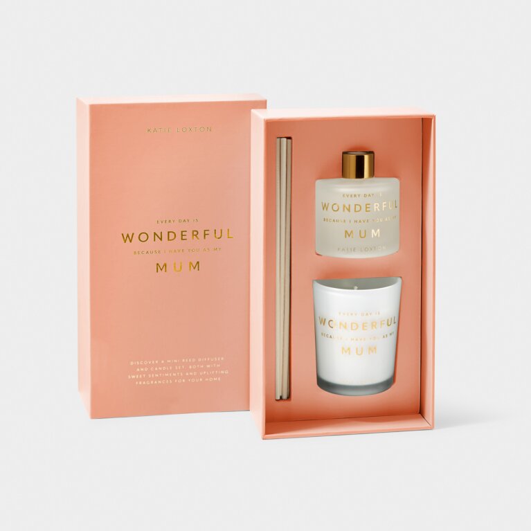 Sentiment Mini Fragrance Set 'Every Day Is Wonderful Because I Have You As My Mum' Peach Rose And Sweet Mandarin
