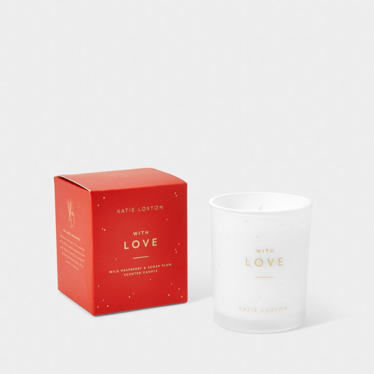Sentiment Candle 'With Love' In Wild Raspberry And Sugar Plum
