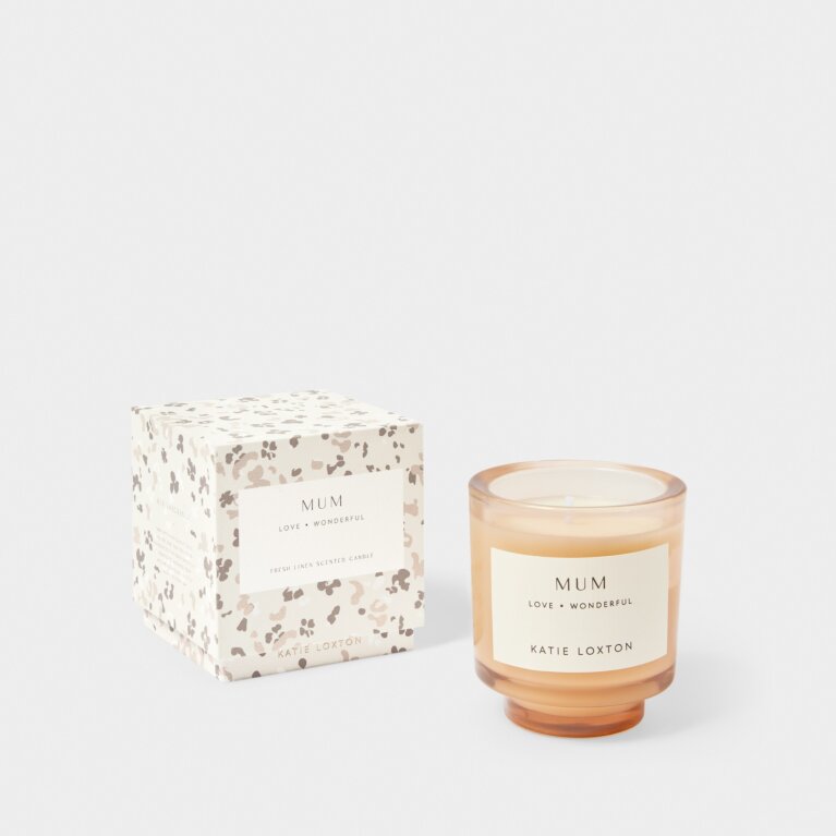Sentiment Candle 'Mum' Fresh Linen And White Lily
