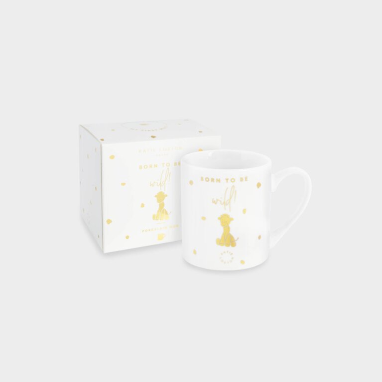 Children's My First Mug 'Born To Be Wild' in White And Gold