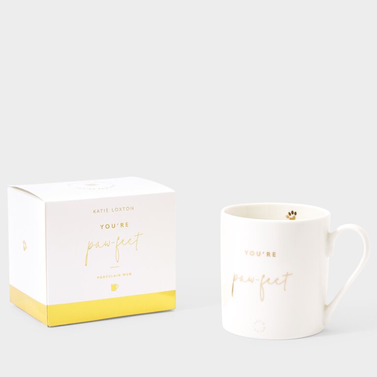 Porcelain Mug 'You're Paw-fect' in White