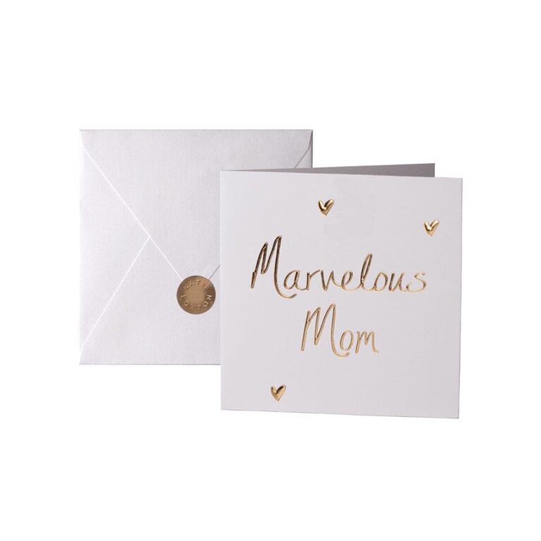 Greeting Card Marvelous Mom Gold Writing