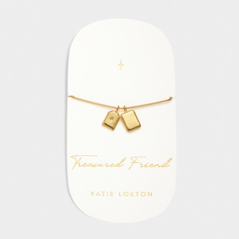 'Treasured Friend' Waterproof Gold Charm Bracelet