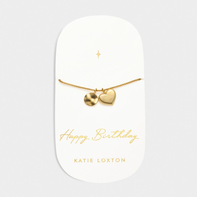 'Happy Birthday' Waterproof Gold Charm Bracelet