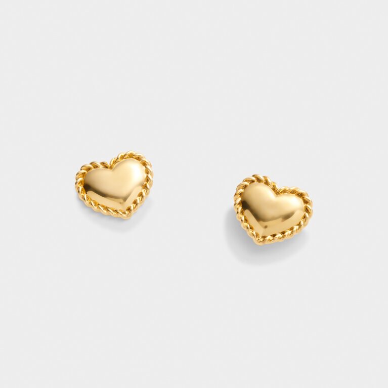 'Love' Waterproof Gold Heart Earrings