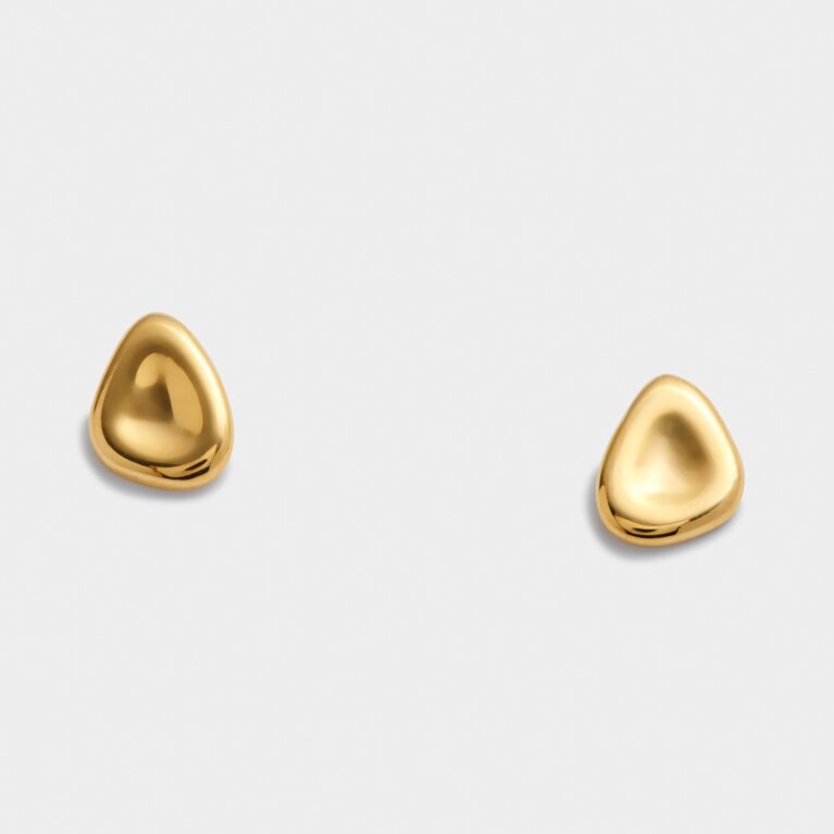 'Forever' Waterproof Gold Pebble Earrings