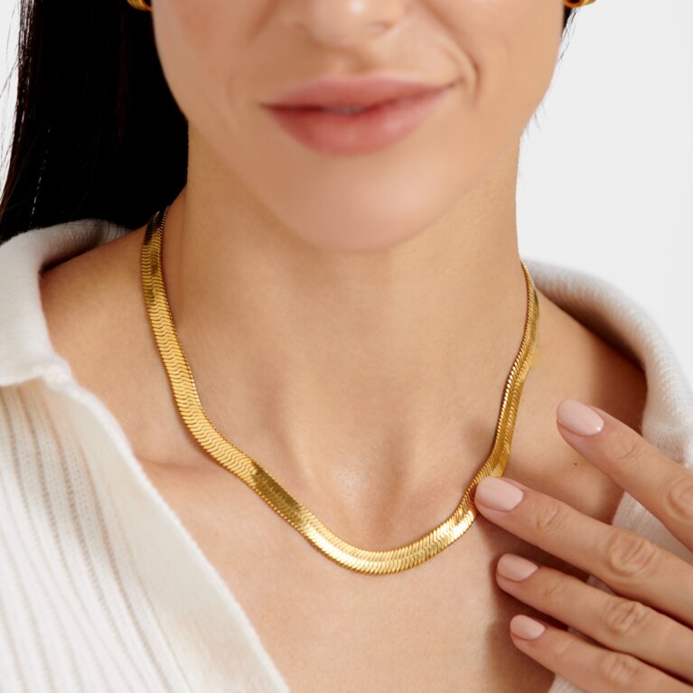 Ciana Waterproof Gold Large Snake Chain Necklace