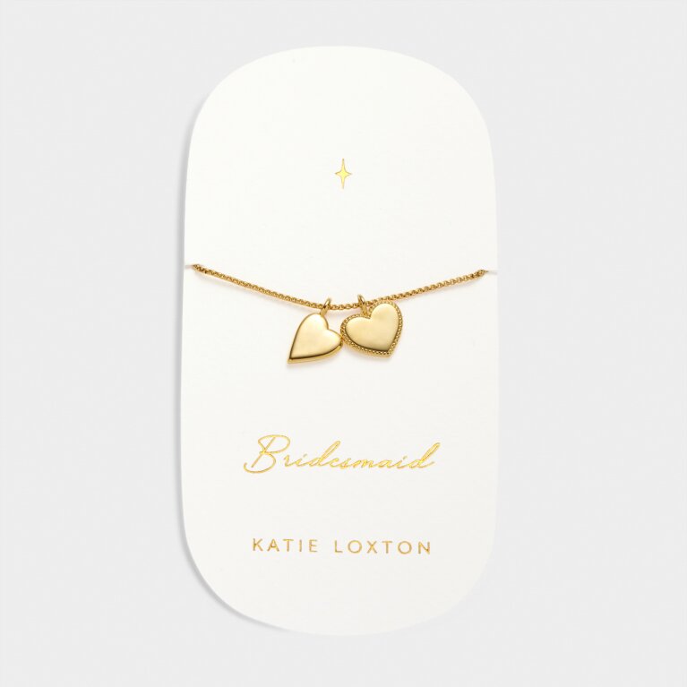 'Bridesmaid' Waterproof Gold Bridal Charm Bracelet