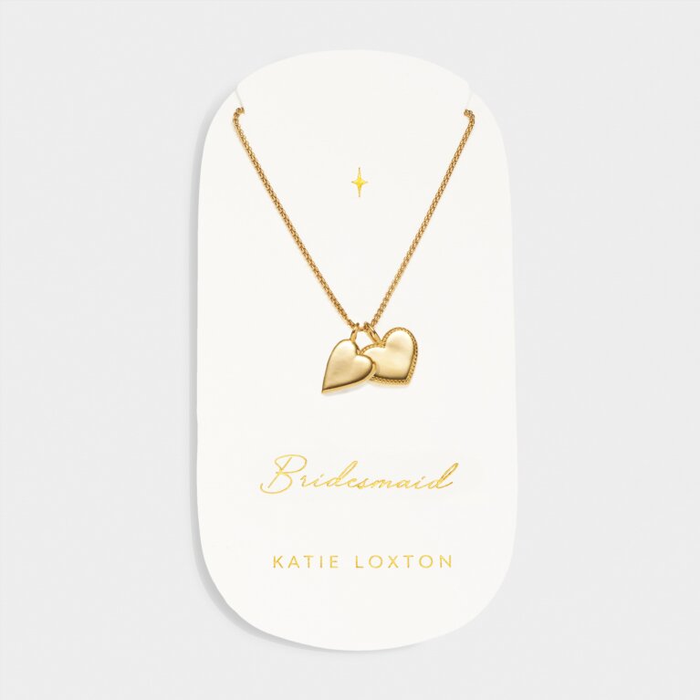 'Bridesmaid' Waterproof Gold Bridal Charm Necklace