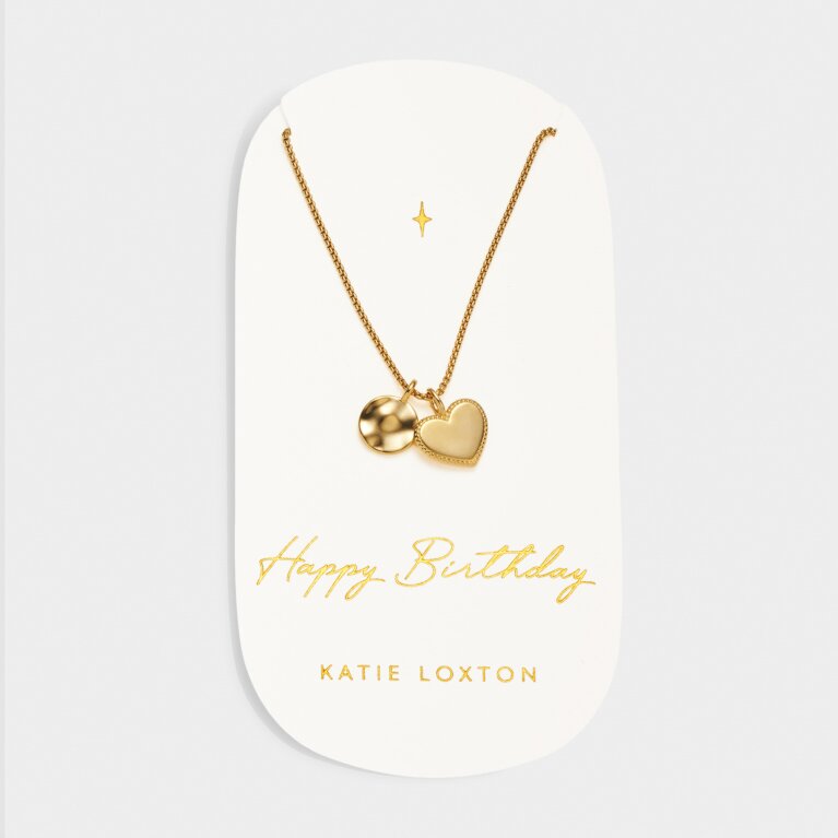 'Happy Birthday' Waterproof Gold Charm Necklace