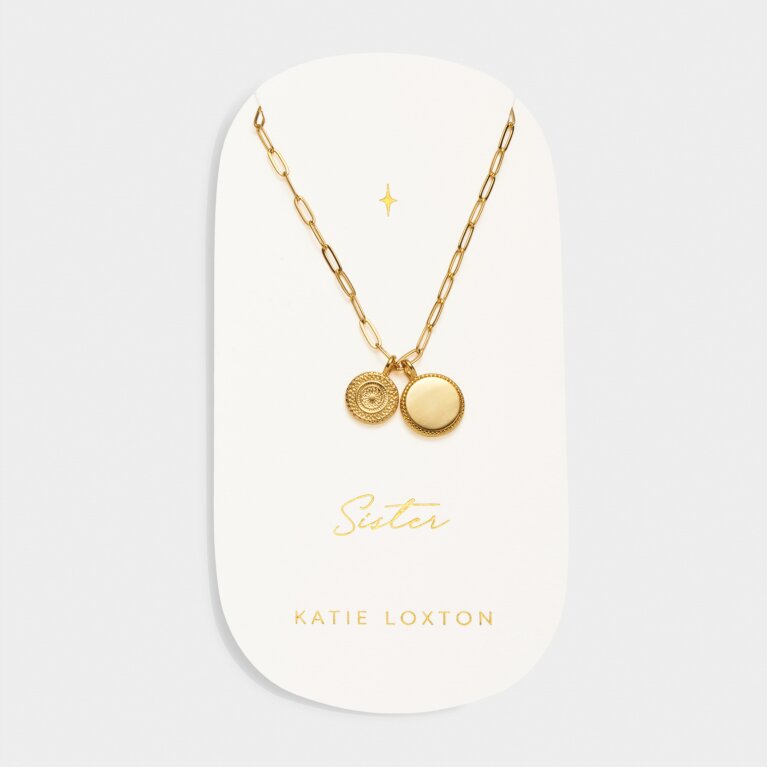 'Sister' Waterproof Gold Charm Necklace