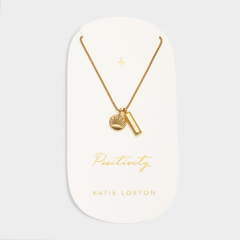 'Positivity' Waterproof Gold Charm Necklace