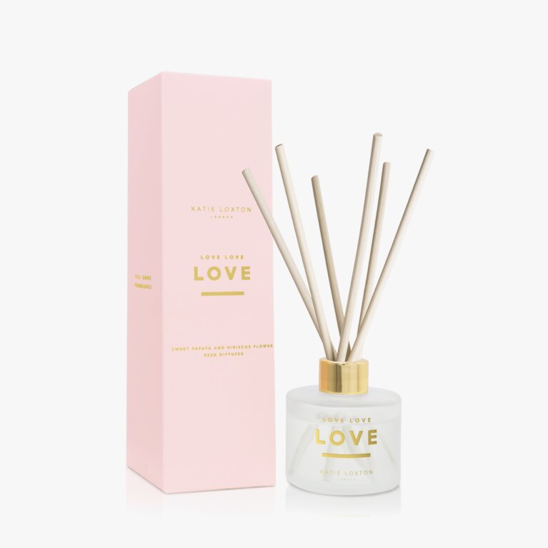 Sentiment Reed Diffuser 'Love Love Love' Sweet Papaya And Hibiscus Flower