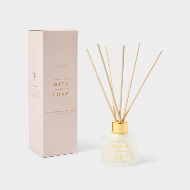 Sentiment Reed Diffuser 'Fill Every Day With Laughter And Love' Wild Raspberry And Sugar Plum