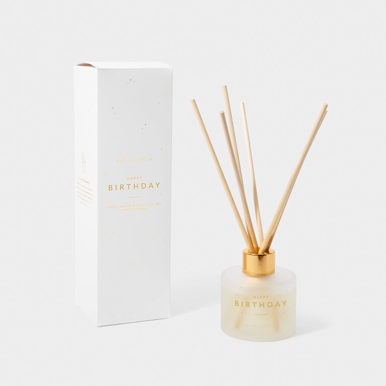Sentiment Reed Diffuser 'Happy Birthday' Sweet Vanilla And Salted Caramel
