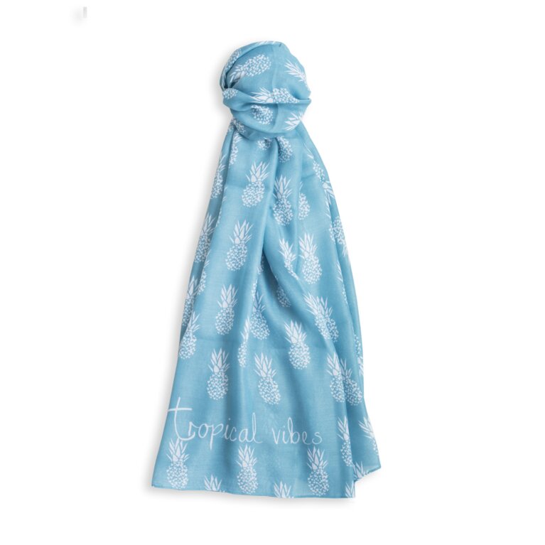 Sentiment Scarf 'Tropical Vibes' in Turquoise