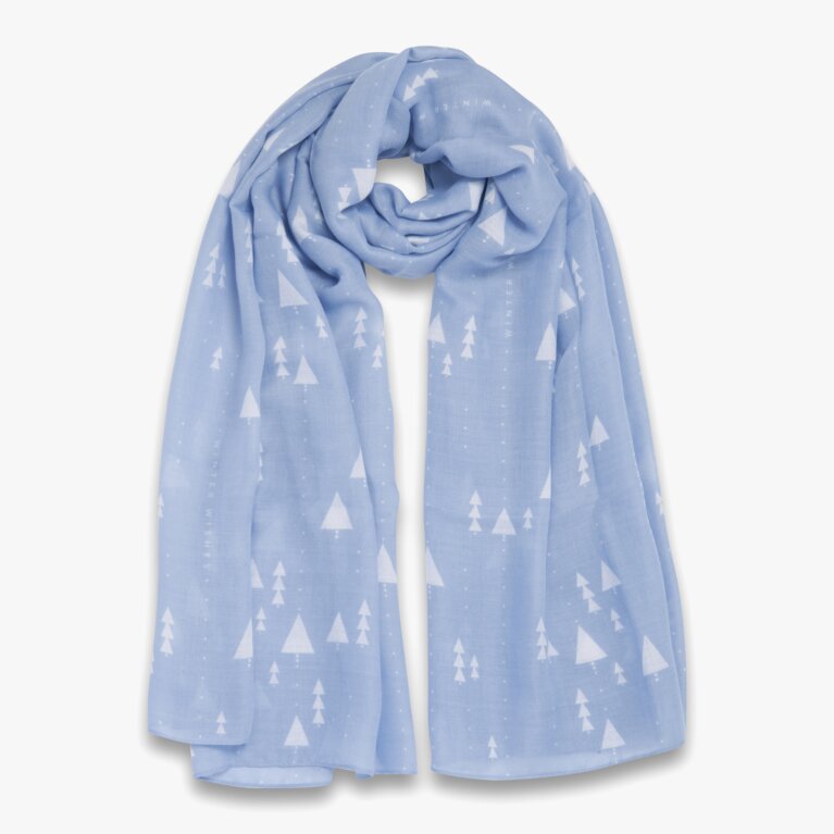 Sentiment Scarf Winter Wishes in Blue