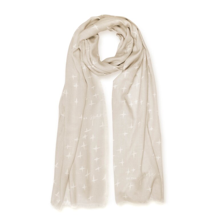 Sentiment Scarf Be The Sparkle In White And Grey
