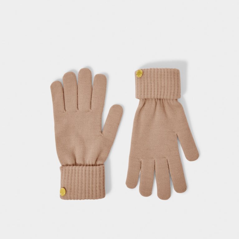 Knitted Gloves in Soft Tan